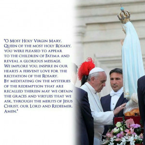 Pope Francis Prayer to the Virgin Mary. Roman Catholic Prayers ...