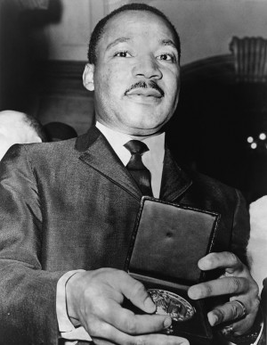 Martin Luther King, Jr with medallion