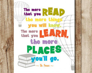... dr seuss wall art, dr seuss printable quote, kids room digital quotes
