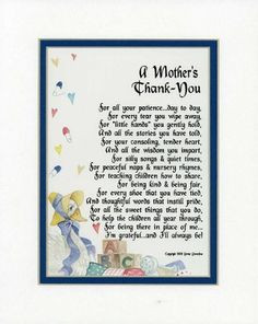 Gift For A Daycare Provider Or Pre-school Teacher. Touching 8x10 Poem ...