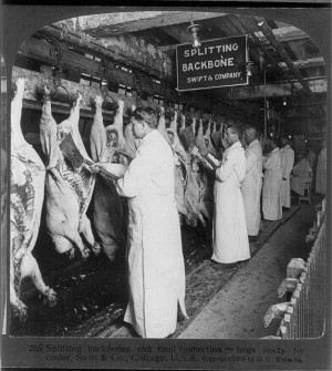 Meat Packing, cerca 1906 - Sinclair's target
