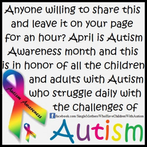 April is Autism Awareness month.