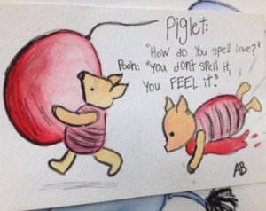 Classic Piglet and balloon water co lor illustration and quote ...