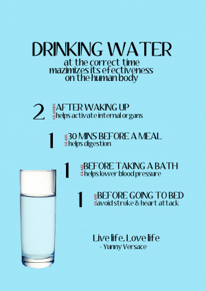 Drinking Water At The Correct Time ~ Health Quote