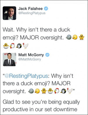 Jack Falahee and MattMcGorry twittering