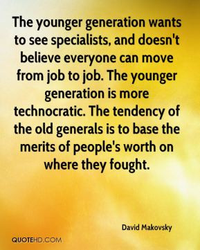 David Makovsky - The younger generation wants to see specialists, and ...