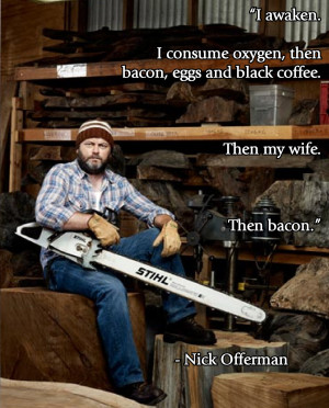 Ron Swanson quotes wife - carnivore, meat lover, steak, bacon