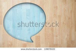 Speech quote with Wood plank tile texture background - stock photo