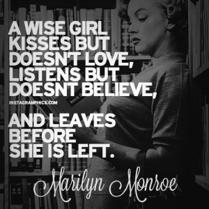 Wise Girl Marilyn Monroe Quote Graphic