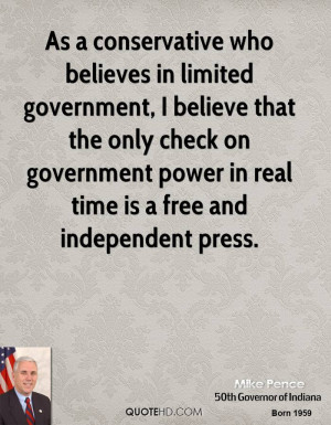in limited government, I believe that the only check on government ...