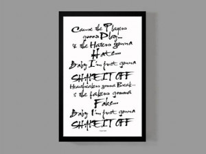 Poster - Shake It Off Lyrics - Quirky Modern Typographic Art - Quote ...