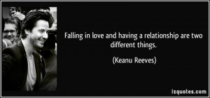 Falling in love and having a relationship are two different things ...