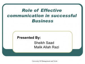 Role Of Effective Communication In Successful Business