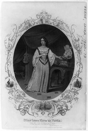 Portia, played by Laura Keene. Engraving by J.C. Buttre, circa 1859 ...