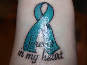 Cancer Ribbon Tattoos - cute quote tattoo designs for women