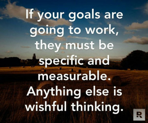 SPECIFIC AND MEASURABLE GOALS