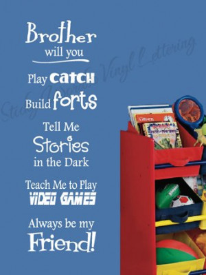 Brother will you vinyl wall lettering words sticky art home decor ...