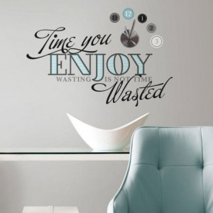 Time You Enjoy Quote Clock & Wall Decals - Clocks - Accessories ...