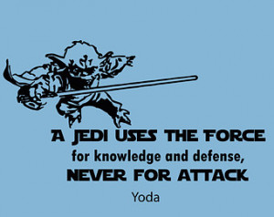 Wall Decals Yoda Star Wars Quote De cal A Jedi uses the force Sayings ...