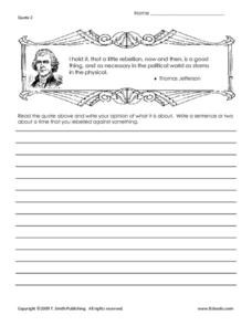 quote in this famous quote worksheet students read a famous quote ...