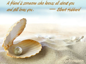 ... Friendship Quotes: An Open Shell With A Pearl With Friendship Quote