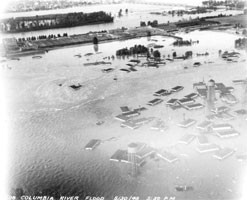 Houses careened off of their foundations during the 1948 Flood, and ...