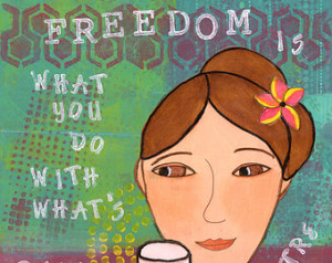 ... Girl--Lemonade Sartre Freedom Quote purple, green, lemons freedom