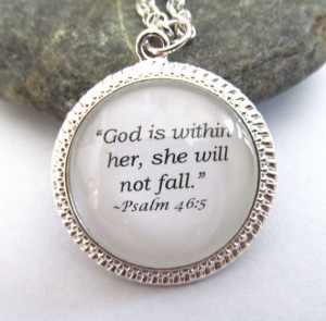 Bible Quote Necklace God is within her she will by JewelrybyJakemi, $ ...