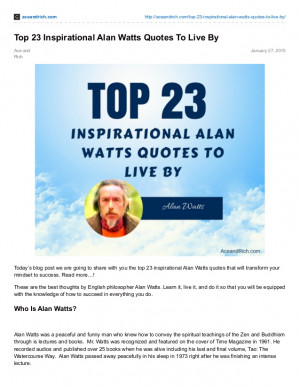 Top 23 Inspirational Alan Watts Quotes To Live By