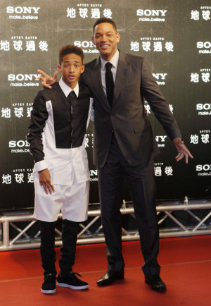 Actor Will Smith and his son Jaden Smith pose at The father-son acting ...