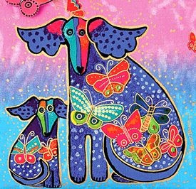the late Laurel Burch: Baby Blue, Gift, Dog, Blue Dog