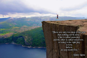 Preikestolen Pulpit Rock Norway Dalai Lama Quote Photograph