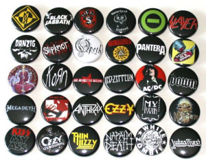 Heavy metal buttons | Heavy Metal Rock Music Badges x 30 Buttons Pins ...
