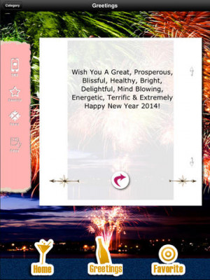 Happy New Year 2014 - Greetings, Quotes & Wishes - Educational App
