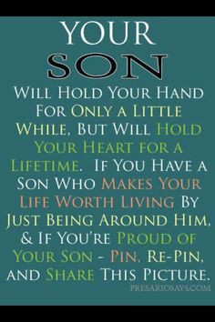 MOTHER and SON Original Poem Inspirational Quote Family Child Saying ...