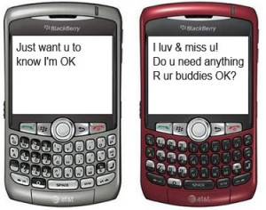 Quietly texting as fast as she can.