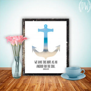 Bible verse anchor wall art print printable for the soul, wall decor ...