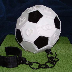 Soccer wedding cake ball and chain