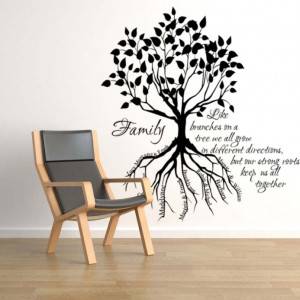 Family Tree Root Names Giant Wall Decal