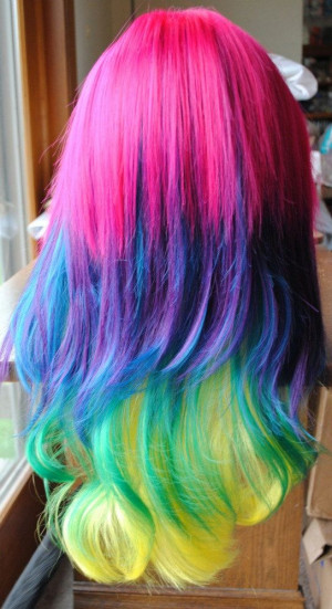 ... Pink Hairs, Rainbows Hairs, Hairs Styles, Hot Pink, Hairs Color