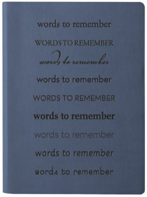 Blue Embossed Words to Remember Leather Journal - Lined