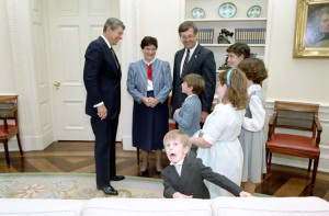 During a photo op. with Congressman Curt Weldon and his Family in oval ...