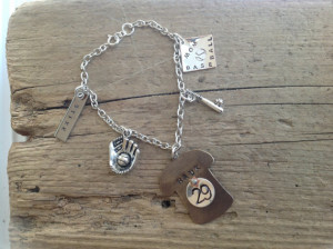 Baseball Mom Girlfriend Grandmother Charm Bracelet Football Basketball ...