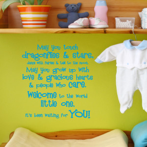 Welcome To The World Nursery Quote Wall Sticker 1