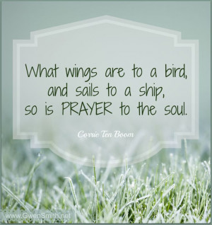 wings are to a bird, and sails to a ship, so is prayer to the soul ...