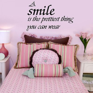 Prettiest Smile Quote Woman Wall Sticker Art Home Decoration Design ...