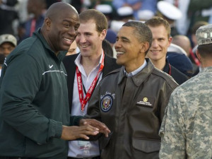 ... Obama and Magic Johnson in 2011. (Photo: SAUL LOEB, AFP/Getty Images