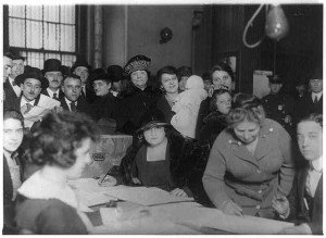 ... women at voting poll oliver and henry streets new york city 1922