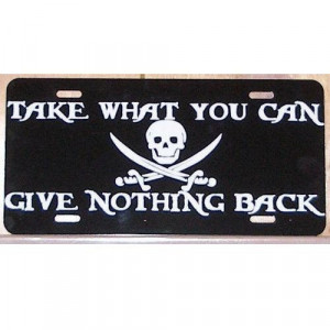 Pirates of the Caribbean License Plate Take What You Can by eaton