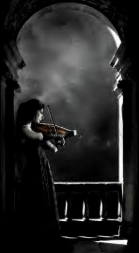 GOTHIC GIRL PLAYING VIOLIN Image